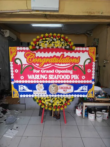 Papan Bunga Ucapan Selamat Gedung Wedding Cibinong